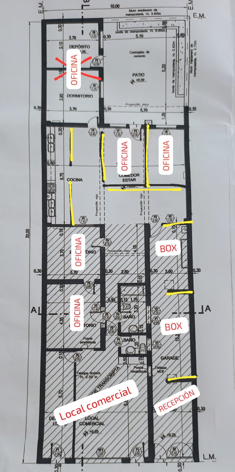 Local comercial de 40m2 con baño privado · 5 oficinas · recepción · 2 box de atención · baño · cocina · patio · escritura - foto 16